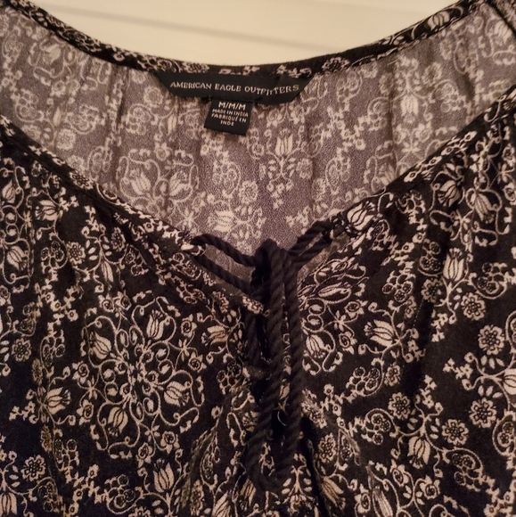 American Eagle Tie-Front Blouse - M - Picture 2 of 3